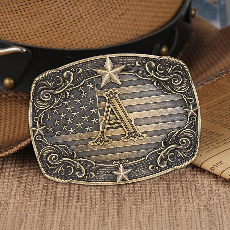 Flipslo Store Western Belt Buckle for Men Women Initial Letter A to Z Cowboy Belt Buckle Texas Buckle hebillas vaqueras para hombre - Image 3